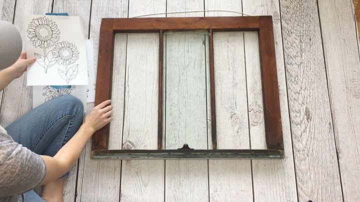 turn an old window into wall art