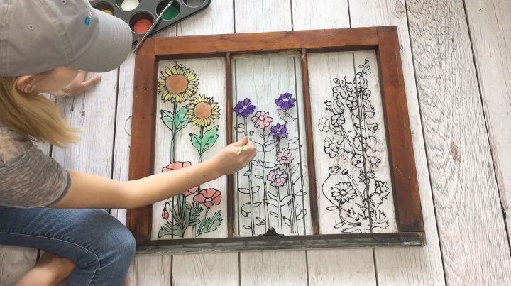 turn an old window into wall art