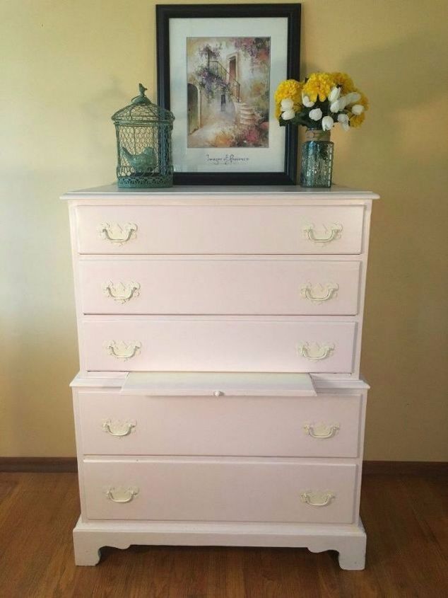 s makeover home decor with these 15 girly vintage ideas, Refurbish That Dresser Pink