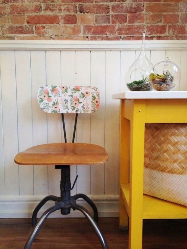 s makeover home decor with these 15 girly vintage ideas, Reclaim a Chair With Floral Paper