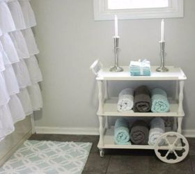 s makeover home decor with these 15 girly vintage ideas, Reboot a Tea Cart to a Towel Holder