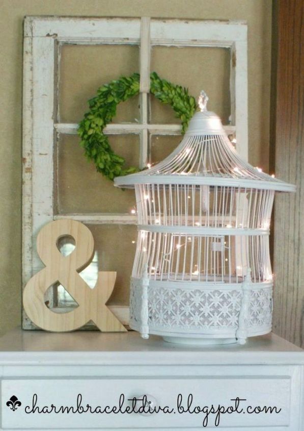 s makeover home decor with these 15 girly vintage ideas, Remodel A Birdcage to a Bright Centerpiece