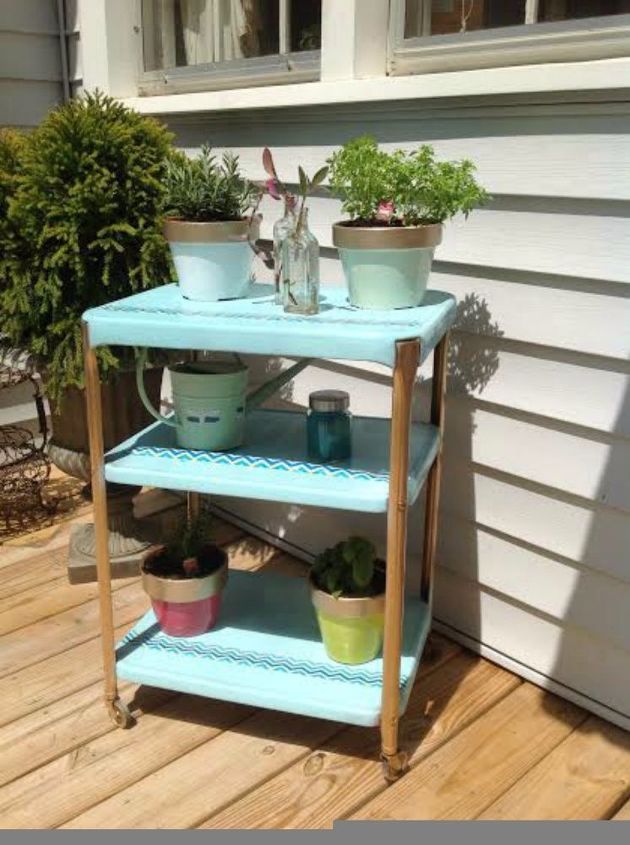 s makeover home decor with these 15 girly vintage ideas, Revamp a Plant Station With Duct Tape