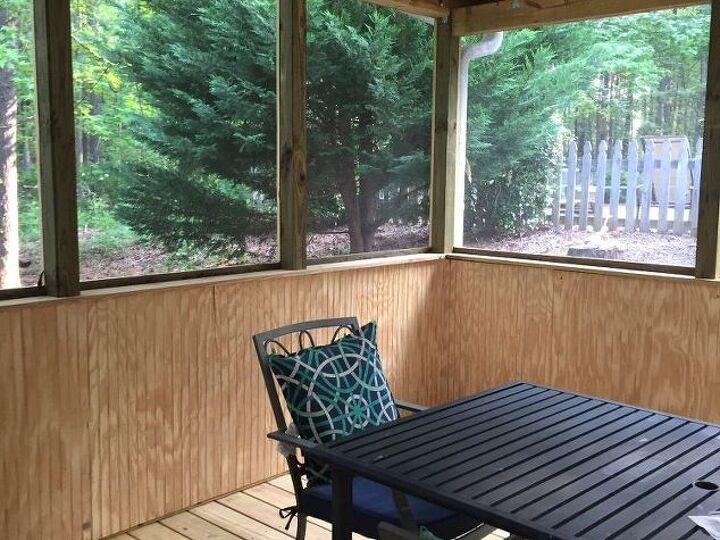 q how should we finish our new screened porch