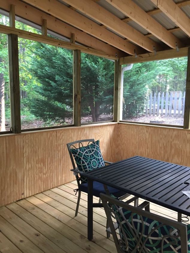 q how should we finish our new screened porch