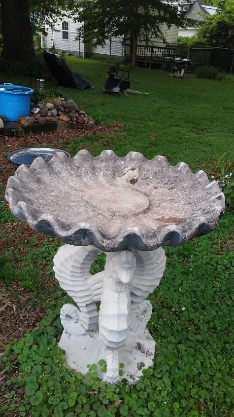 q i have an old concrete birdbath in need of repair