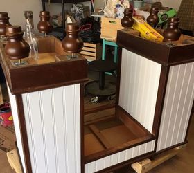 antique desk turned into kitchen island