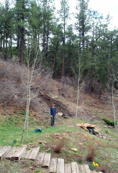 how to build a backyard waterfall up a slope, Mike at site