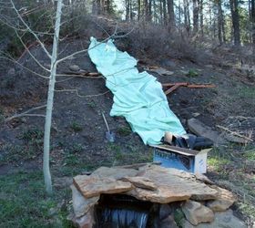 how to build a backyard waterfall up a slope, Underlayment