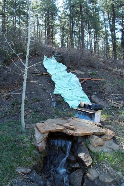 how to build a backyard waterfall up a slope, Underlayment