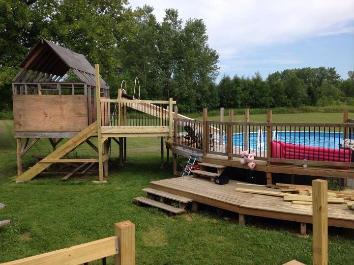 DIY Pool deck idea