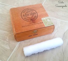 repurposed cigar box to ring holder
