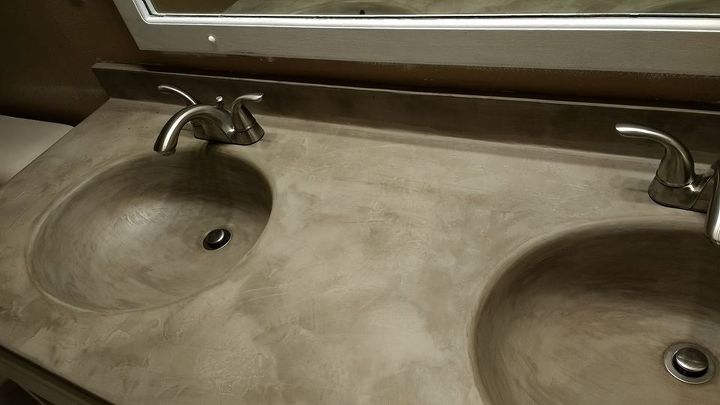 Diy Concrete Countertop Hometalk, Concrete Vanity Top With Integrated Sink Diy