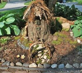 s 10 magical inspirations for a fairy garden, Chop Wood Into A Fairy House