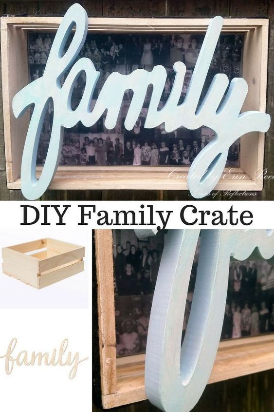 diy family wooden crate collage decor