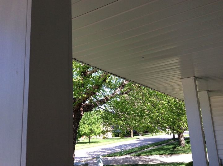 how can i hang ferns from this hollow porch ceiling