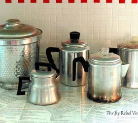 vintage repurposed coffee pots