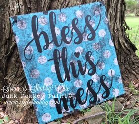 distressed wooden signs with napkins