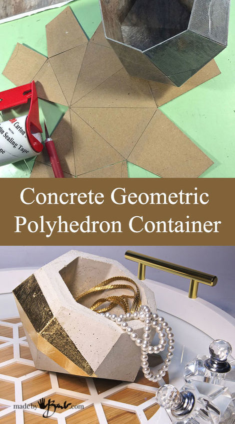 concrete geometric polyhedron container and pattern