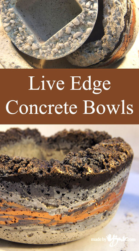 live edge concrete bowls