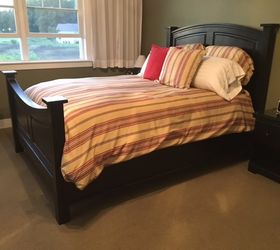shiplap headboard, This is what our queen bed looked like