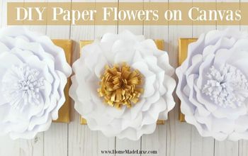 DIY Paper Flowers on Canvas