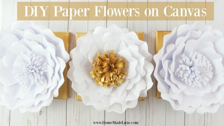 diy paper flowers on canvas