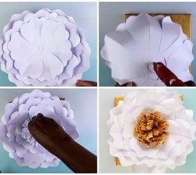 diy paper flowers on canvas