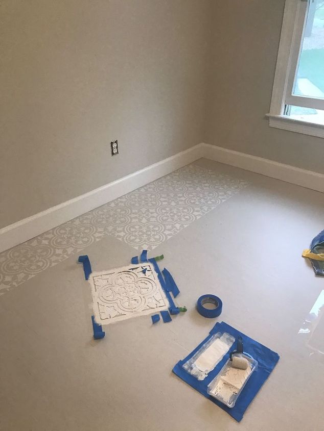 stenciling a subfloor is simply fabulous, Where to start stenciling