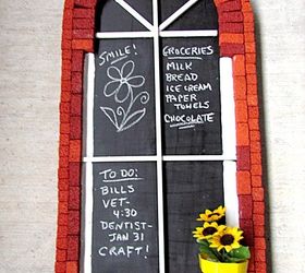 diy brick window chalkboard