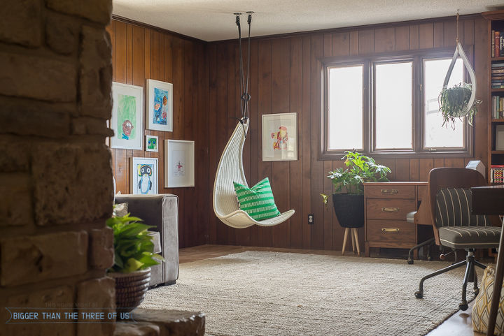 eclectic playroom office before and after