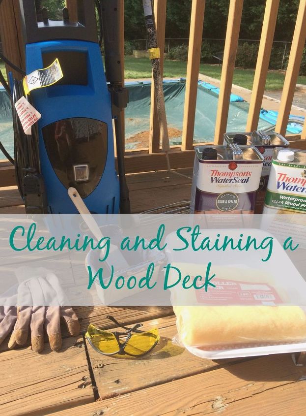 limpar e manchar um deck de madeira