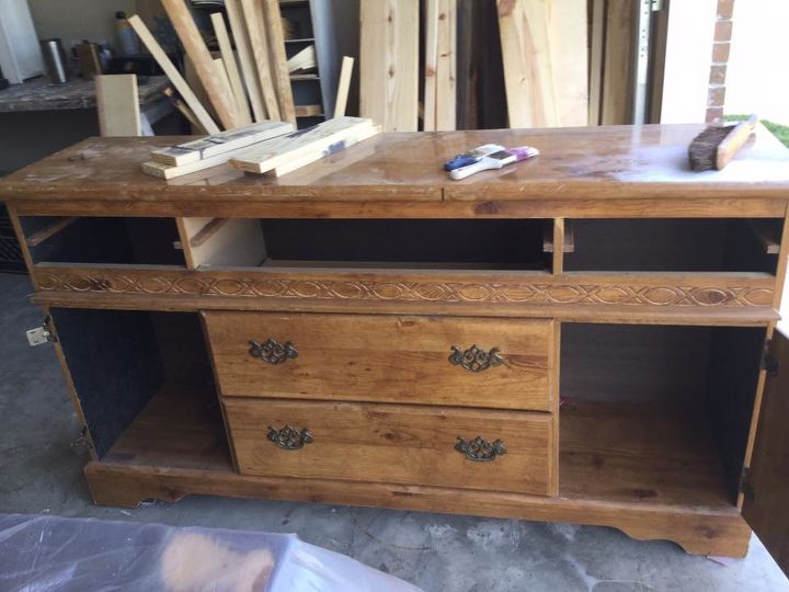 repurposed old dresser into beautiful console buffet