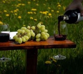foldable garden picnic table with wine holders