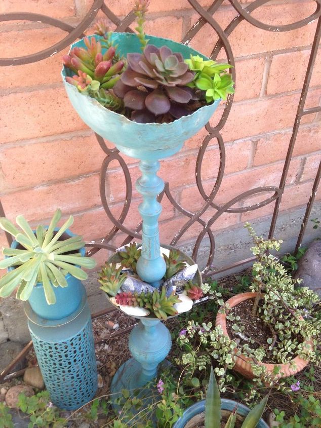 s gardeners copy these 20 stunning ways to display your plants, Transform A Candlestick Holder