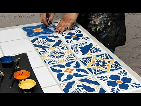 s 9 ways to bring color into your kitchen, Use A Talavera Tile Table For Brilliant Color