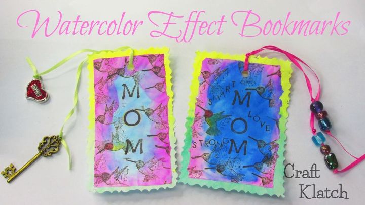 easy inexpensive watercolor effect mother s day bookmarks