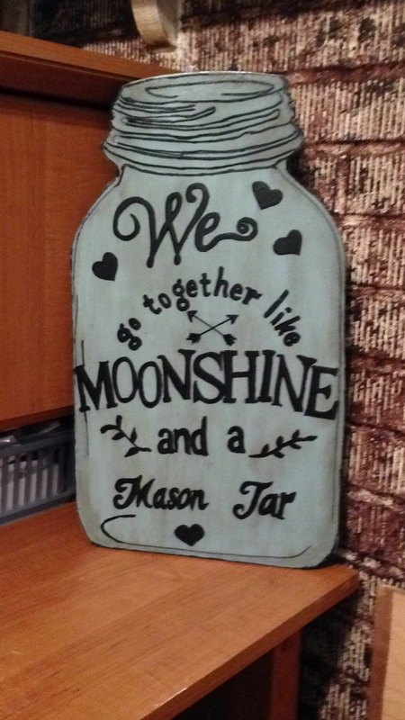 e mason jar sign