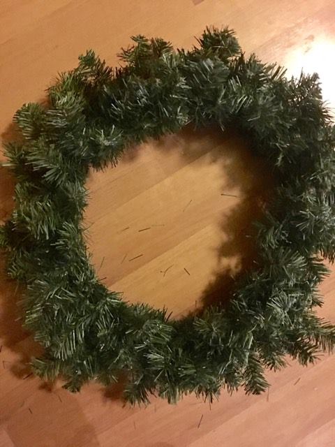 turn a pine wreath into a patriotic wreath, Pine base can be found at craft stores