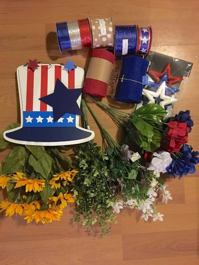 turn a pine wreath into a patriotic wreath, Supplies you ll need
