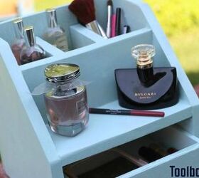 wooden perfume and makeup organizer