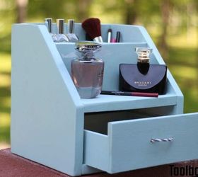 wooden perfume and makeup organizer