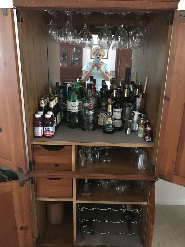 e old armoire makes great bar, Armoire converted bar