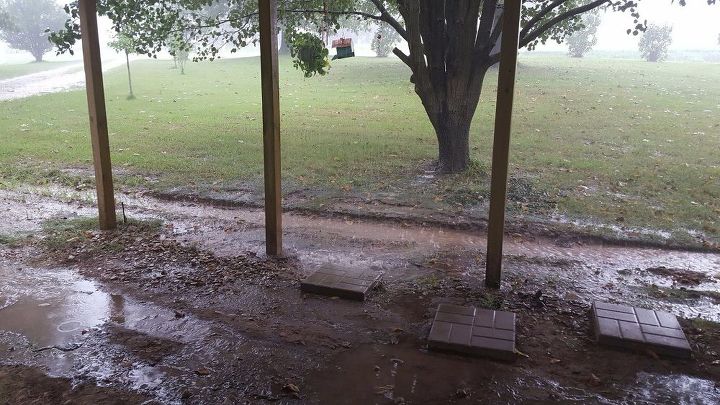 q how can i fix a serious drainage problem by my front porch