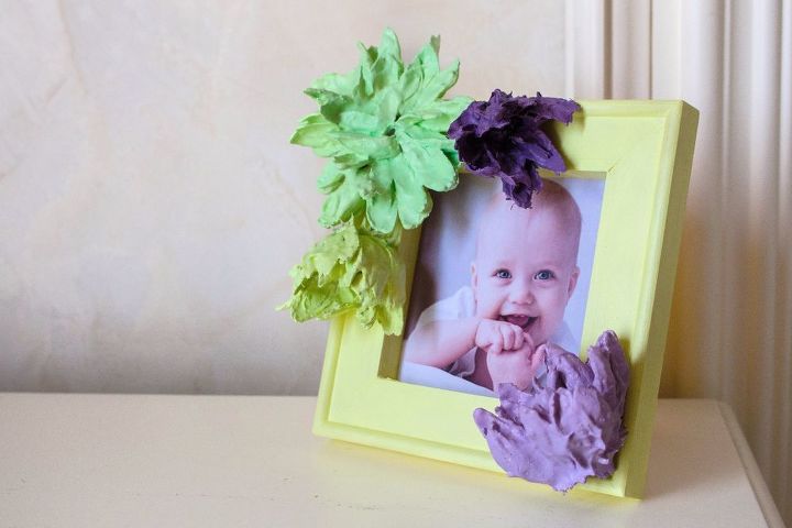 diy plaster of paris flower photo frame