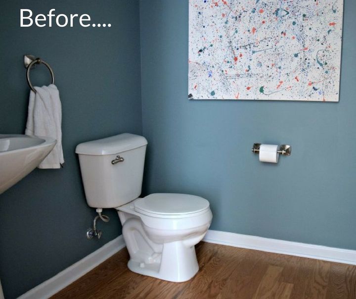 budget powder room makeover