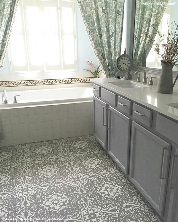 Yes You Can Paint Vinyl Linoleum Floor With Stencils