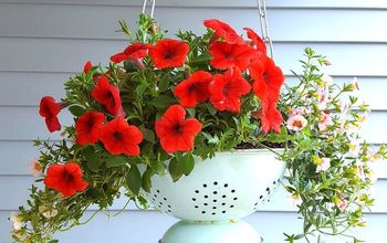 Vintage Enamel Colander Hanging Planter