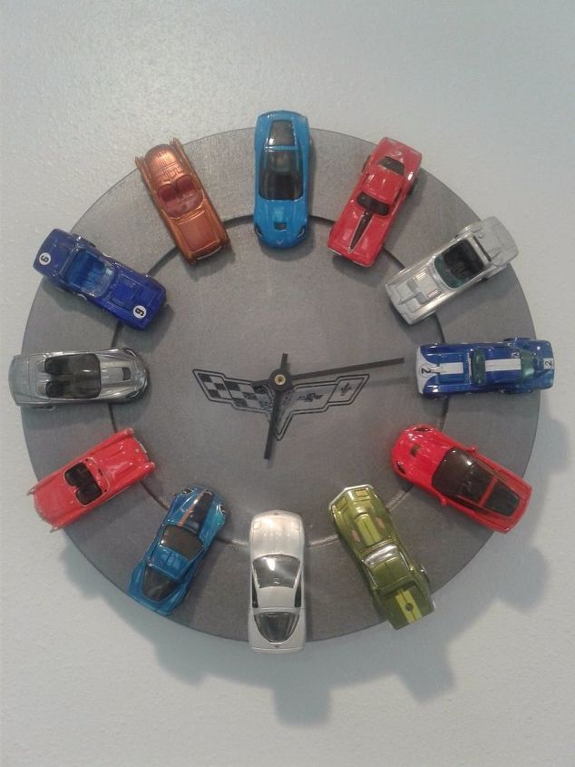 turn your kids favorite hot wheels into a cool clock