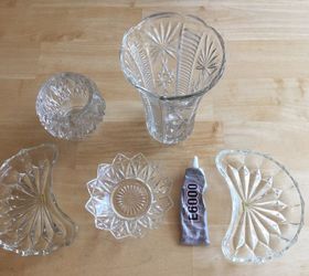 Glue together a bunch of glass dishes from Goodwill for this stunning idea